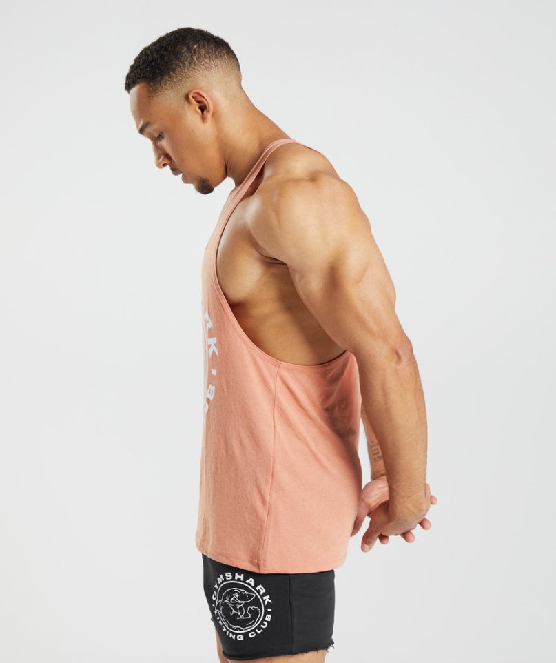 Men's Gymshark Legacy Stringer Tanks Pink | CA A75N36